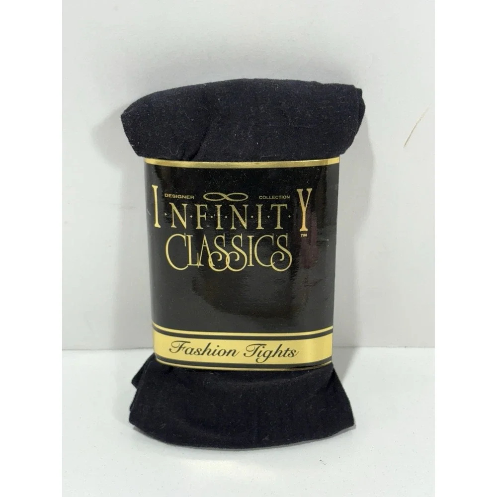 Designer Collection Infinity Classics Fashion‎ Footed Tights Black M/L Vintage